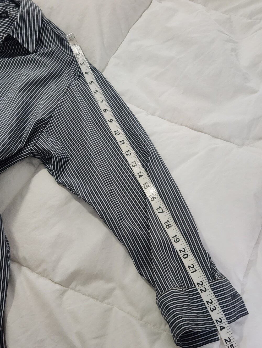 Lafayette 148 New York Striped Popover Monili Bead Trim Navy White Size Small - Picture 9 of 10